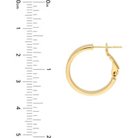 Olas d'Oro - 14K Yellow Gold 15mm Rectangle Tube Round Hoop Earrings - 1.75 Grams Total Weight
