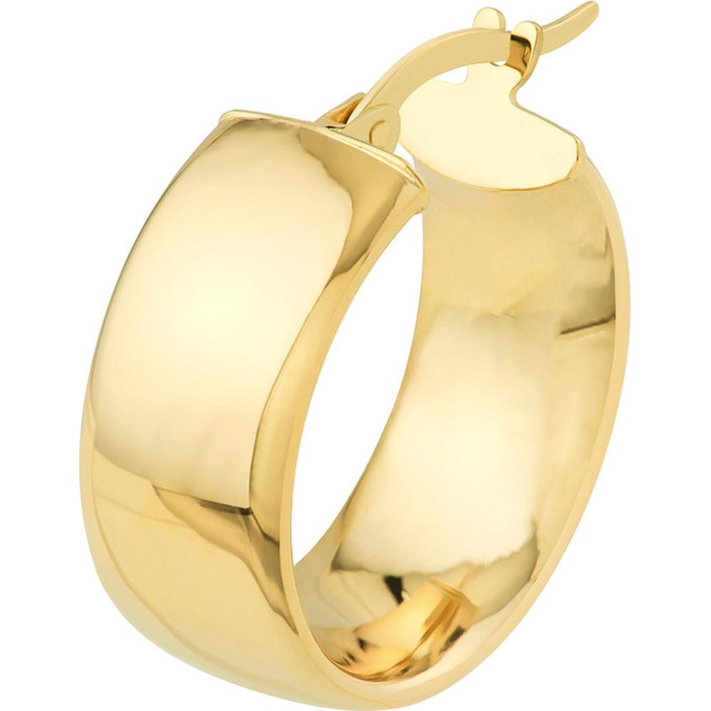 Olas d'Oro - 14K Yellow Gold 15mm Round Polished Hoop Earrings - 3.10 Grams Total Weight
