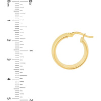 Olas d'Oro - 14K Yellow Gold 15mm Round Polished Hoop Earrings - 3.10 Grams Total Weight
