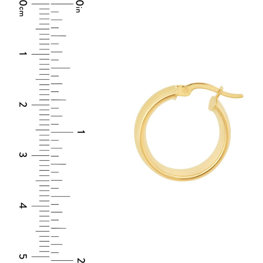 Olas d'Oro - 14K Yellow Gold 15mm Round Polished Hoop Earrings - 3.10 Grams Total Weight
