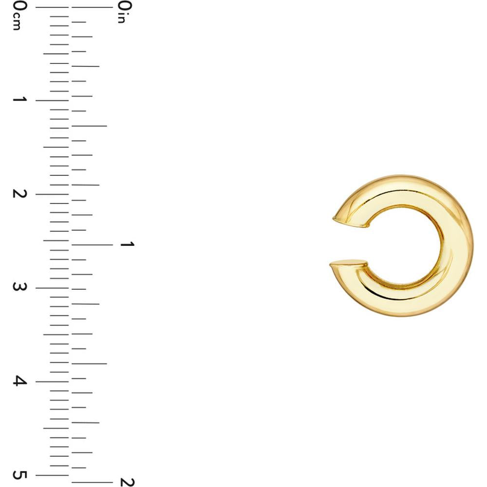Olas d'Oro - 14K Yellow Gold 15mm Thick Tubular Cuff Earrings - 1.70 Grams Total Weight