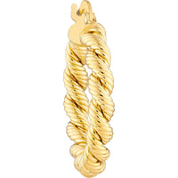 Olas d'Oro - 14K Yellow Gold 15mm Twisted Rope Hoop Earrings - 2.30 Grams
