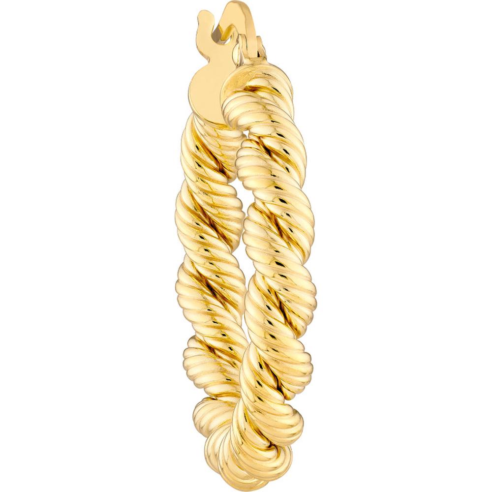 Olas d'Oro - 14K Yellow Gold 15mm Twisted Rope Hoop Earrings - 2.30 Grams
