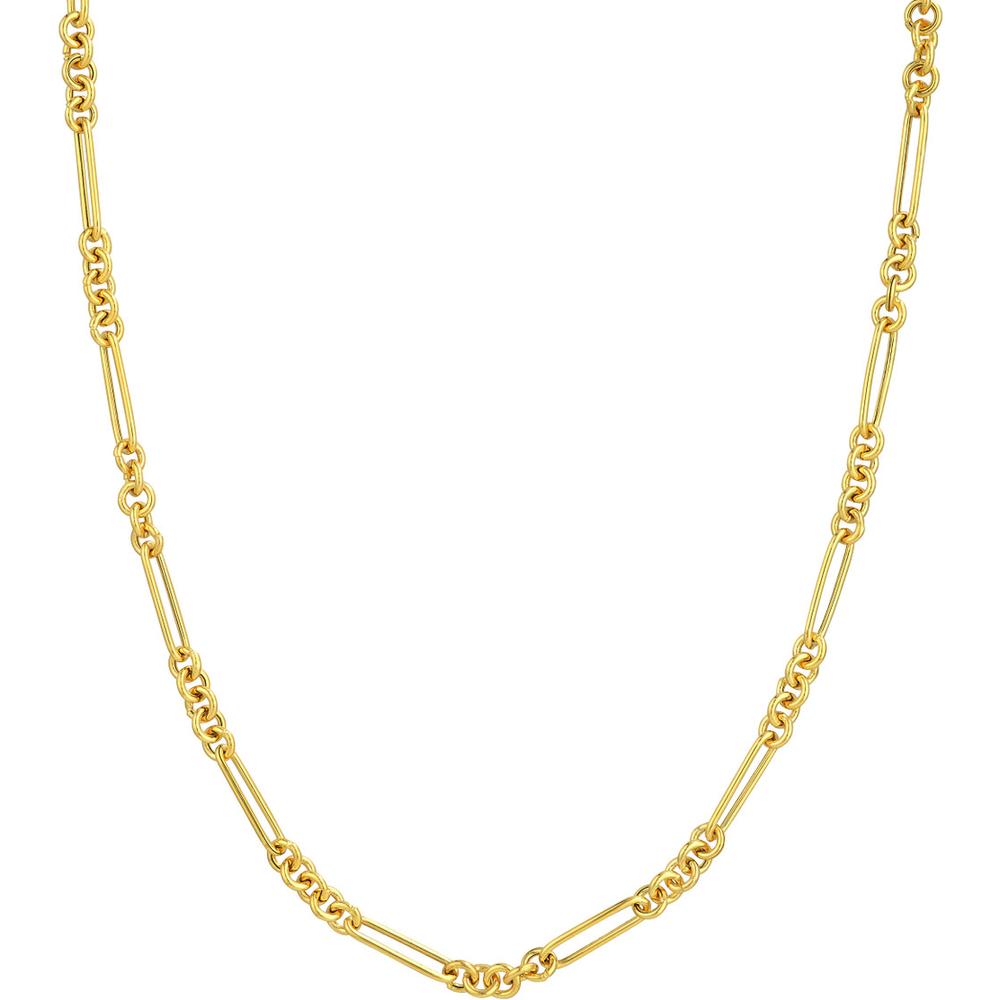 Olas d'Oro - 14K Yellow Gold 16" 5+1 Paper Clip Chain Necklace with Pear Lock