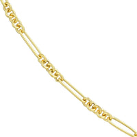 Olas d'Oro - 14K Yellow Gold 16" 5+1 Paper Clip Chain Necklace with Pear Lock