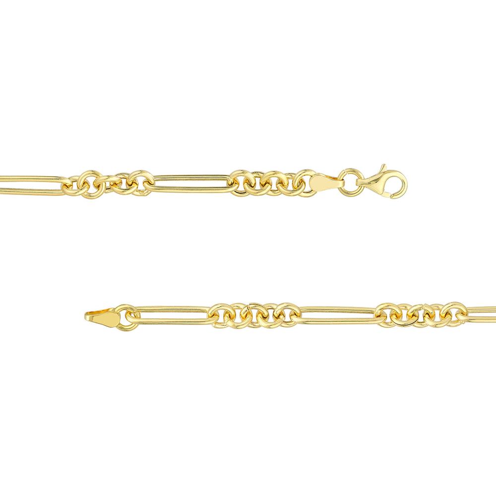 Olas d'Oro - 14K Yellow Gold 16" 5+1 Paper Clip Chain Necklace with Pear Lock