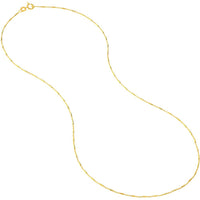 Olas d'Oro - 14K Yellow Gold 16" Barrel Saturn Cable Chain Necklace with Spring Ring Clasp 0.9mm Width