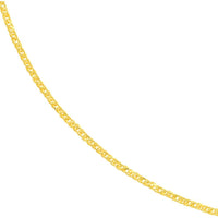 Olas d'Oro - 14K Yellow Gold 16" Diamond-Cut 0.85mm Square Wheat Chain Necklace with Lobster Clasp