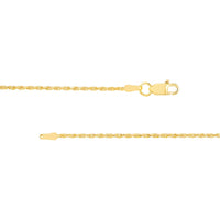 Olas d'Oro - 14K Yellow Gold 16" Diamond-Cut Rope Chain Necklace with Lobster Clasp - 1.05mm Width