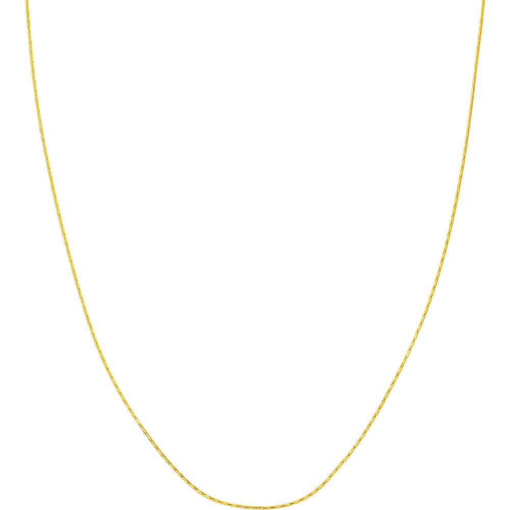 Olas d'Oro - 14K Yellow Gold 16" Diamond-Cut Round Forzentina Chain Necklace - 0.80mm Width