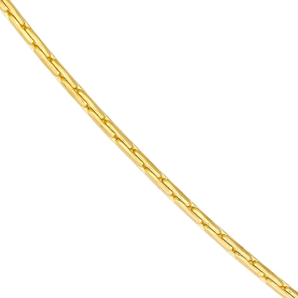 Olas d'Oro - 14K Yellow Gold 16" Diamond-Cut Round Forzentina Chain Necklace - 0.80mm Width
