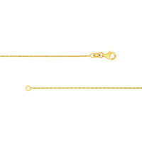 Olas d'Oro - 14K Yellow Gold 16" Diamond-Cut Round Forzentina Chain Necklace - 0.80mm Width
