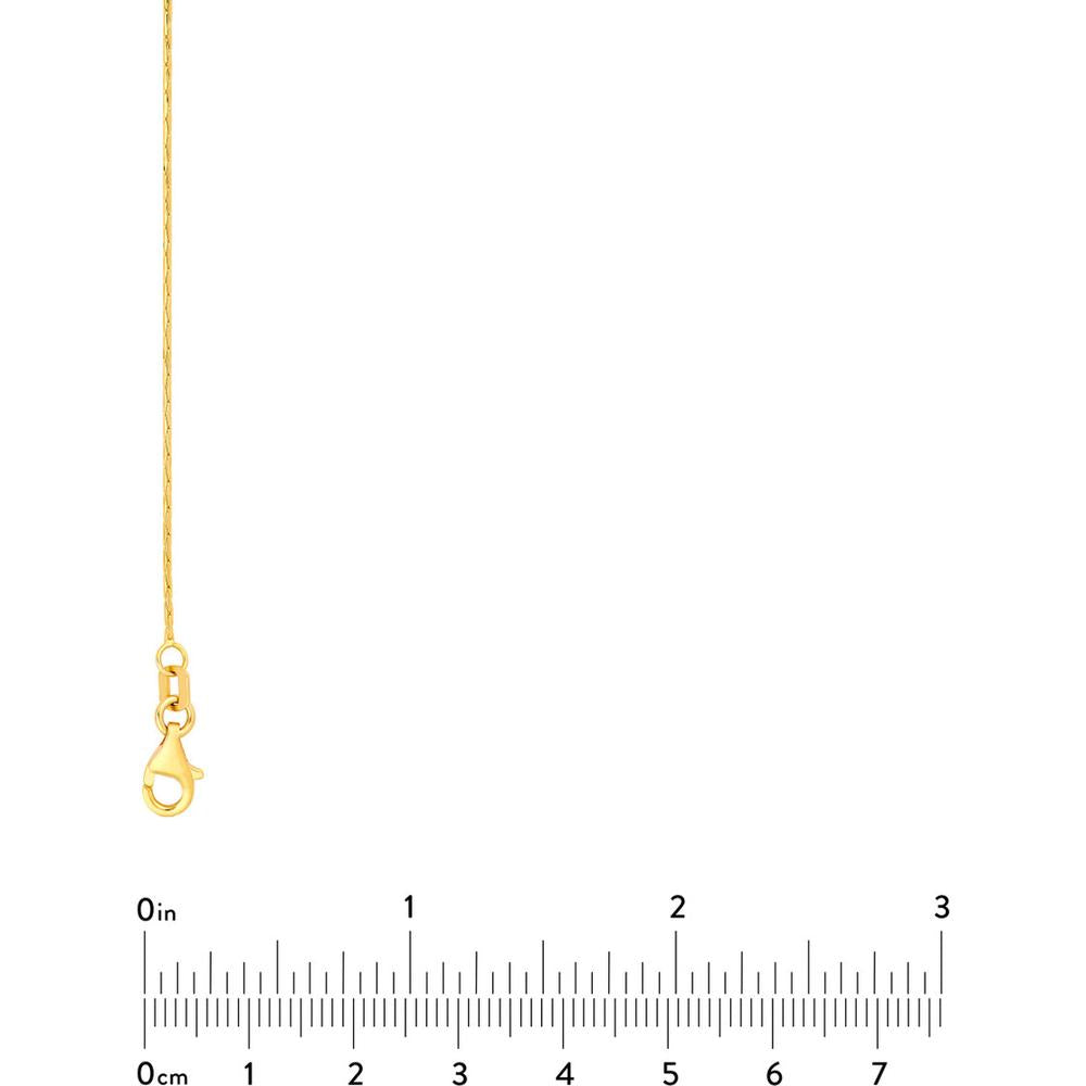 Olas d'Oro - 14K Yellow Gold 16" Diamond-Cut Round Forzentina Chain Necklace - 0.80mm Width