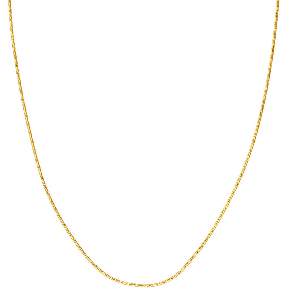 Olas d'Oro - 14K Yellow Gold 16" Diamond-Cut Round Forzentina Chain Necklace - 4.83 Grams Weight