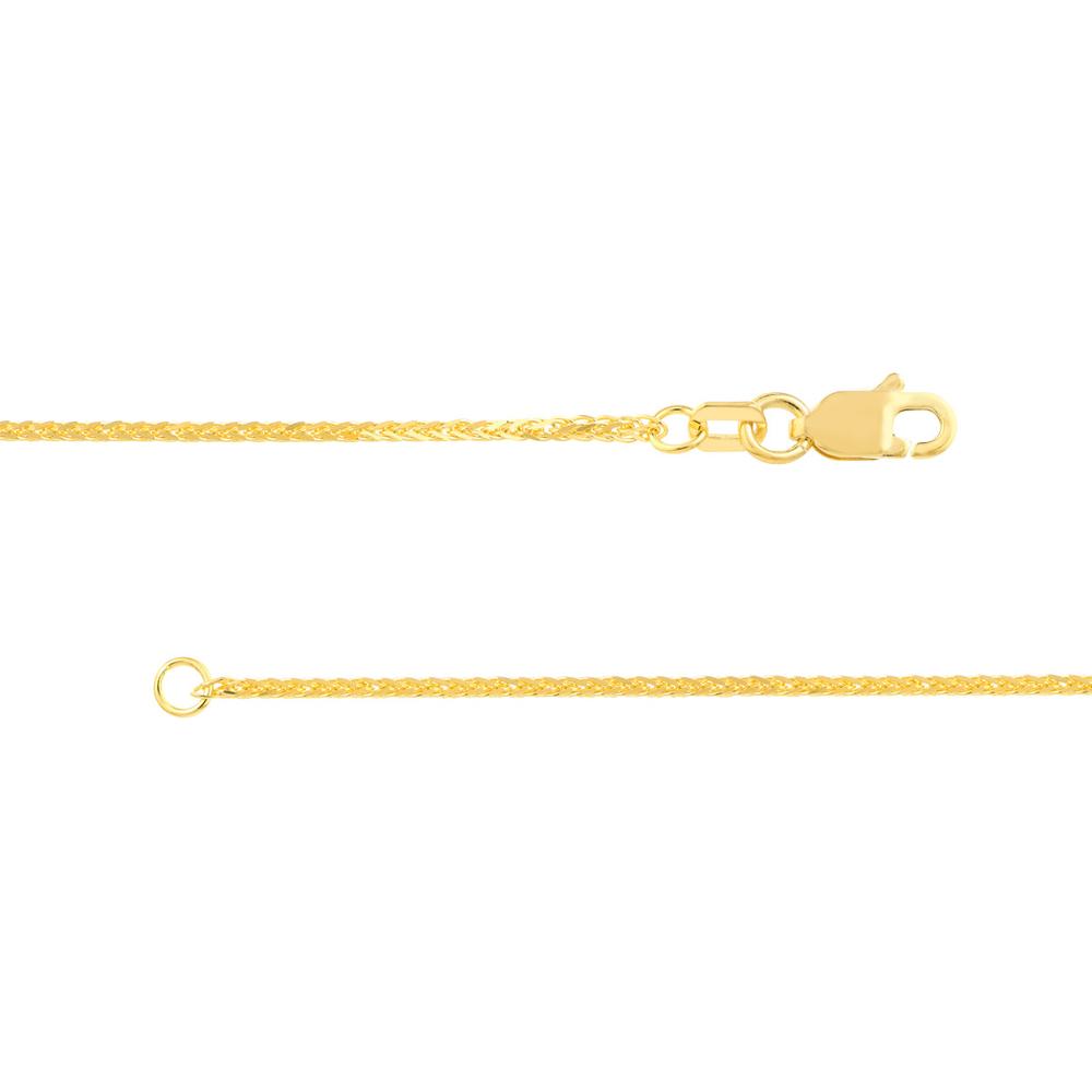 Olas d'Oro - 14K Yellow Gold 16" Diamond-Cut Square Wheat Chain Necklace with Lobster Lock - 2.36 Grams