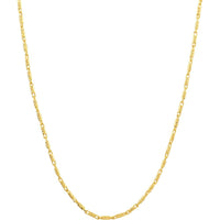 Olas d'Oro - 14K Yellow Gold 16" Diamond-Cut Tube Bead Necklace with Lobster Lock 1.05mm Width
