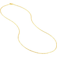 Olas d'Oro - 14K Yellow Gold 16" Diamond-Cut Tube Bead Necklace with Lobster Lock 1.05mm Width