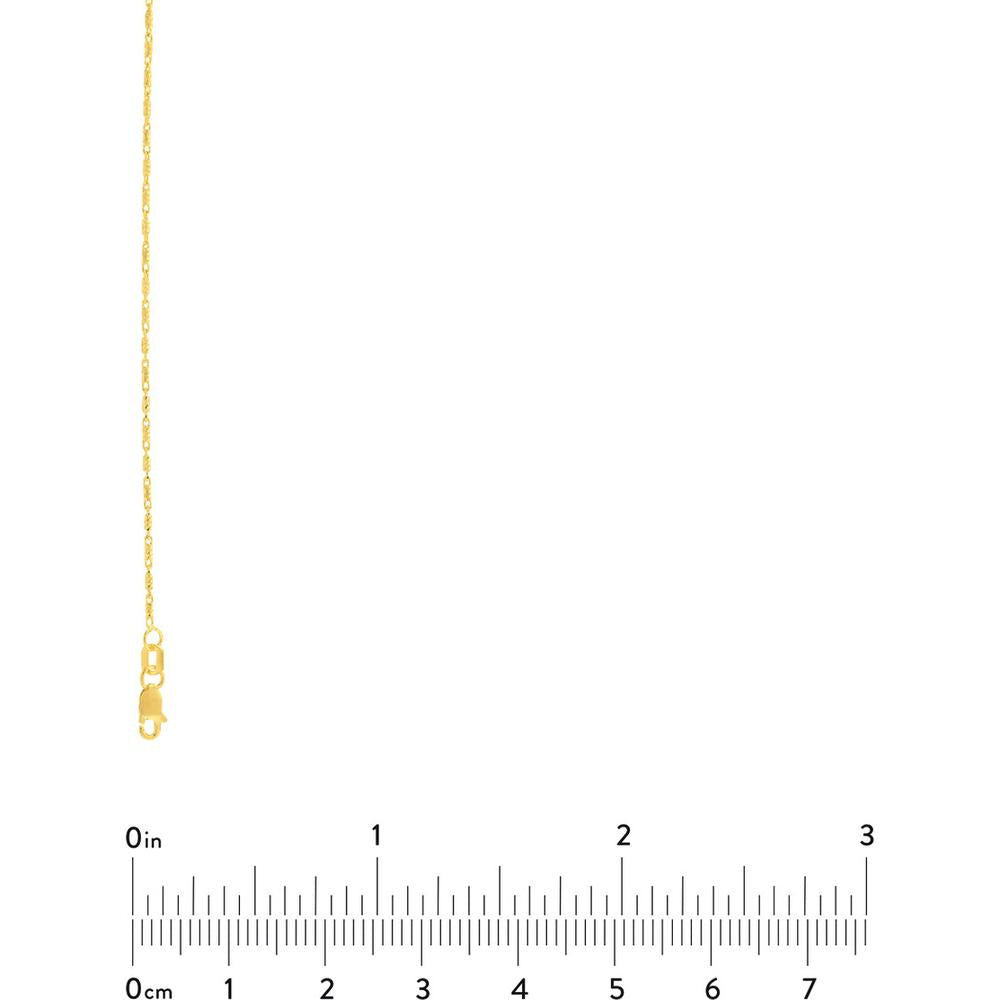 Olas d'Oro - 14K Yellow Gold 16" Diamond-Cut Tube Bead Necklace with Lobster Lock 1.05mm Width