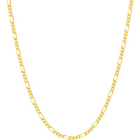 Olas d'Oro - 14K Yellow Gold 16" Figaro Chain Necklace with Spring Ring Clasp - 1.30mm Width, 1.53 Grams Average Weight