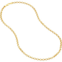 Olas d'Oro - 14K Yellow Gold 16" Hollow Rolo Chain Necklace with Lobster Lock