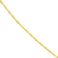 Olas d'Oro - 14K Yellow Gold 16 Inch 1.7mm Singapore Chain Necklace with Lobster Lock - Lightweight Elegant Design