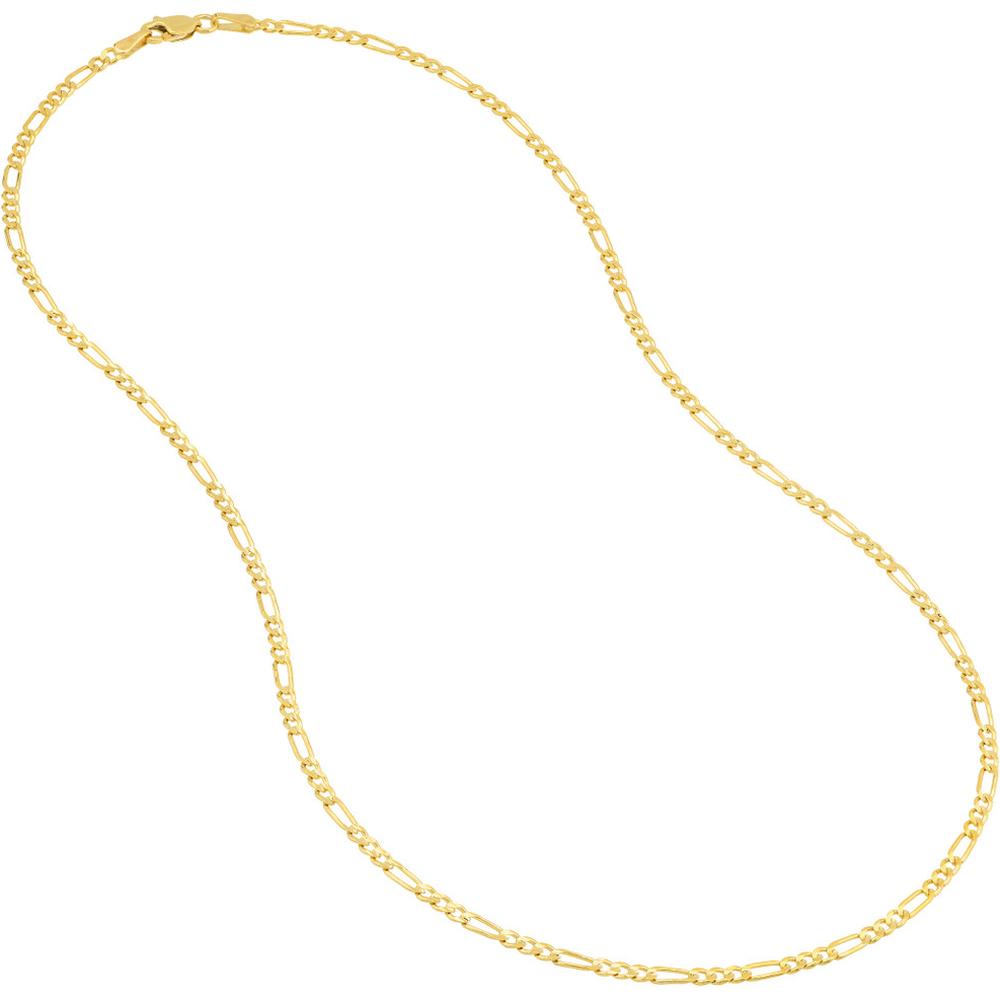 Olas d'Oro - 14K Yellow Gold 16" Concave Figaro Chain Necklace - 4.04 Grams