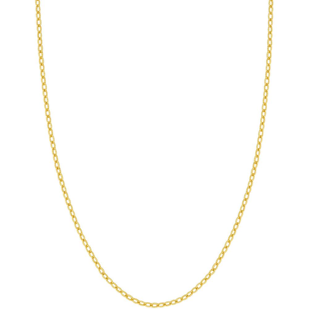 Olas d'Oro - 14K Yellow Gold 16" Designer Rolo Chain with Lobster Lock - 4.28 Grams