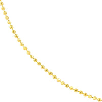 Olas d'Oro - 14K Yellow Gold 16" Diamond-Cut Bead Chain with Lobster Lock - 2.2 Grams Weight
