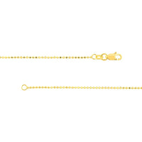 Olas d'Oro - 14K Yellow Gold 16" Diamond-Cut Bead Chain with Lobster Lock - 2.2 Grams Weight