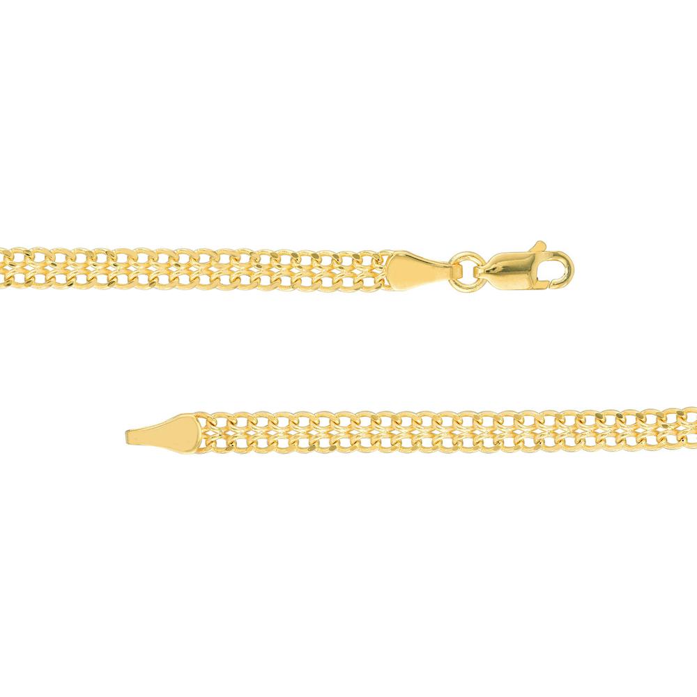 Olas d'Oro - 14K Yellow Gold 16-Inch Diamond-Cut Curb Bismarck Chain Necklace - 4.79g