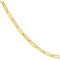 Olas d'Oro - 14K Yellow Gold 16" Hollow Paper Clip Chain with Pear Lock Clasp