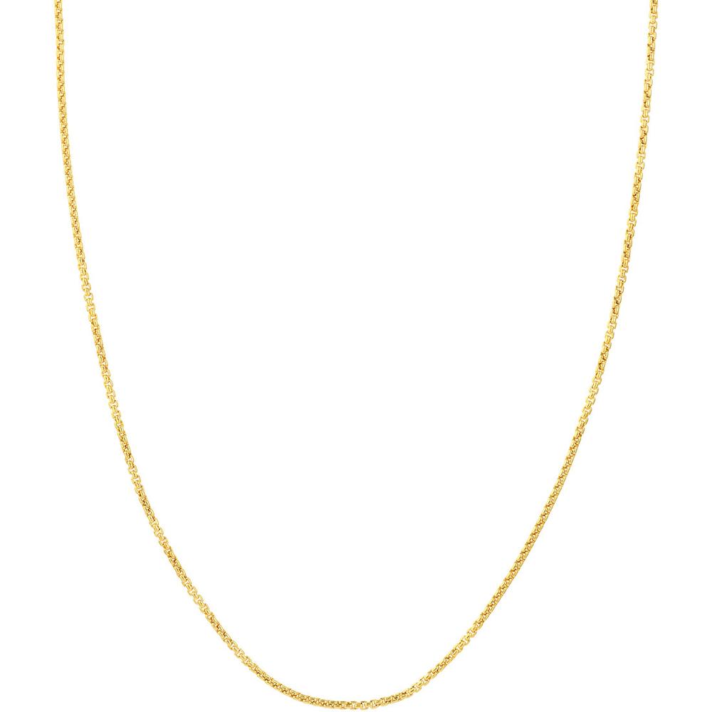 Olas d'Oro - 14K Yellow Gold 16" Hollow Round Box Chain with Lobster Lock - 2.74 Grams Average Weight