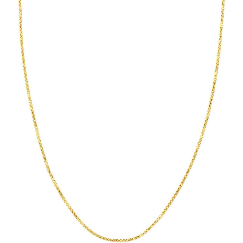 Olas d'Oro - 14K Yellow Gold 16" Hollow Round Box Chain with Lobster Lock - 2.74 Grams Average Weight