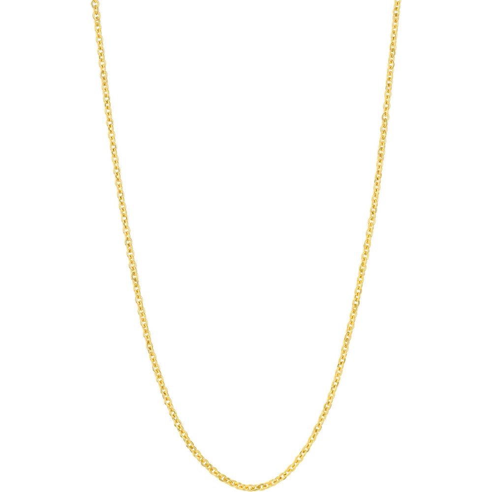 Olas d'Oro - 14K Yellow Gold 16" Light Cable Chain Necklace with Lobster Lock Clasp - 1.4 Grams Total Weight