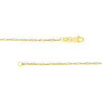 Olas d'Oro - 14K Yellow Gold 16" Singapore Chain Necklace with Lobster Lock
