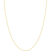 Olas d'Oro - 14K Yellow Gold 16" Square Wheat Chain Necklace with Spring Ring Clasp - 0.85mm