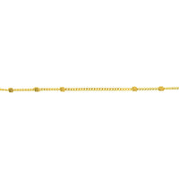 Olas d'Oro - 14K Yellow Gold 16" Triple Bead Saturn Chain Necklace - 1.99 grams