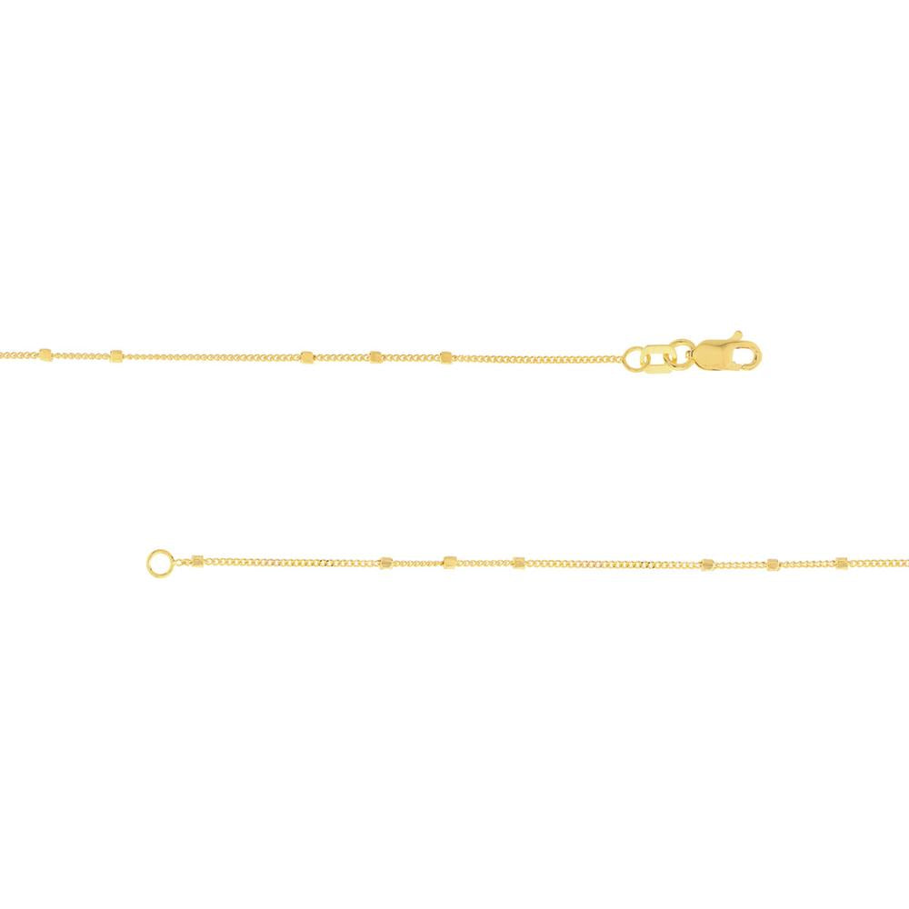 Olas d'Oro - 14K Yellow Gold 16" Triple Bead Saturn Chain Necklace - 1.99 grams