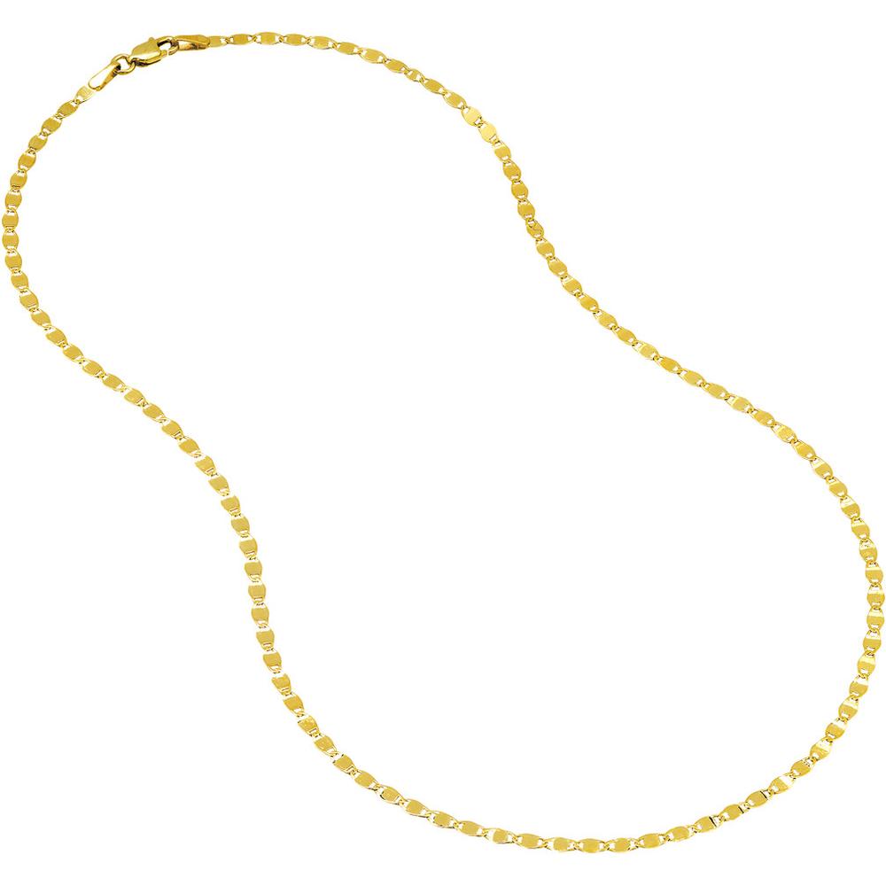Olas d'Oro - 14K Yellow Gold 16" Valentino Chain with Flat Discs 2.70mm, 2.14 Grams Weight