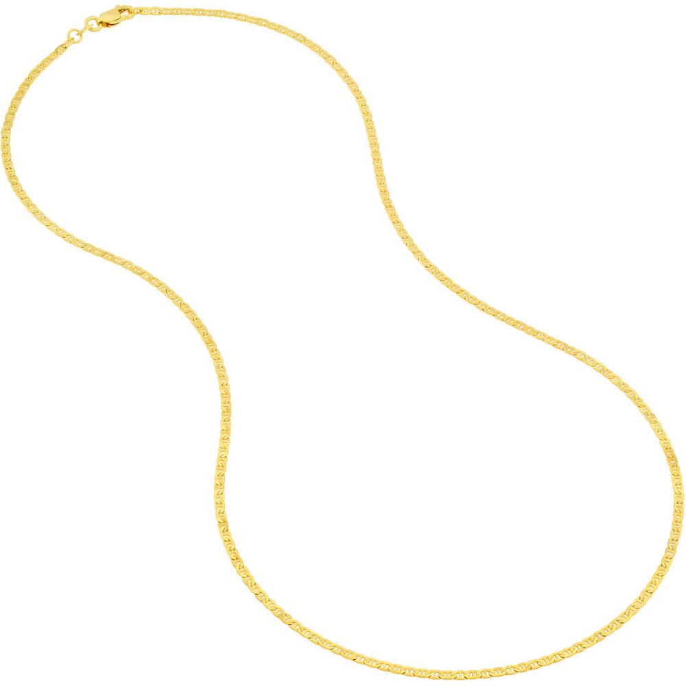 Olas d'Oro - 14K Yellow Gold 16" Mariner Chain Necklace - 1.85mm Thickness, Lobster Clasp