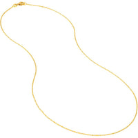 Olas d'Oro - 14K Yellow Gold 16" Necklace with 1.0mm Diamond-Cut Bead and Bar Link Chain