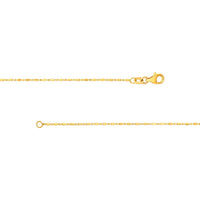 Olas d'Oro - 14K Yellow Gold 16" Necklace with 1.0mm Diamond-Cut Bead and Bar Link Chain