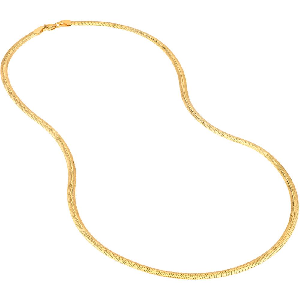 Olas d'Oro - 14K Yellow Gold 16" Oval Snake Chain Necklace with Lobster Lock - 10.86 Grams