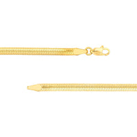 Olas d'Oro - 14K Yellow Gold 16" Oval Snake Chain Necklace with Lobster Lock - 10.86 Grams