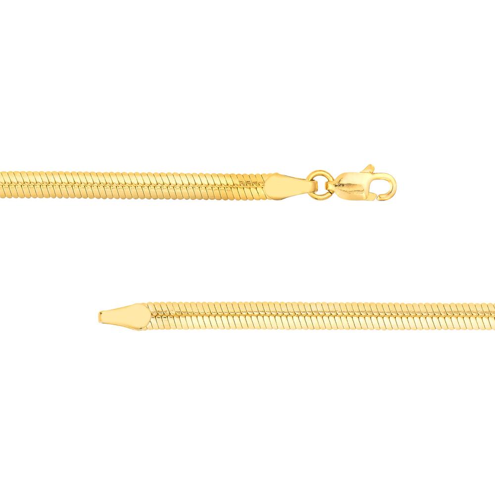 Olas d'Oro - 14K Yellow Gold 16" Oval Snake Chain Necklace with Lobster Lock - 10.86 Grams