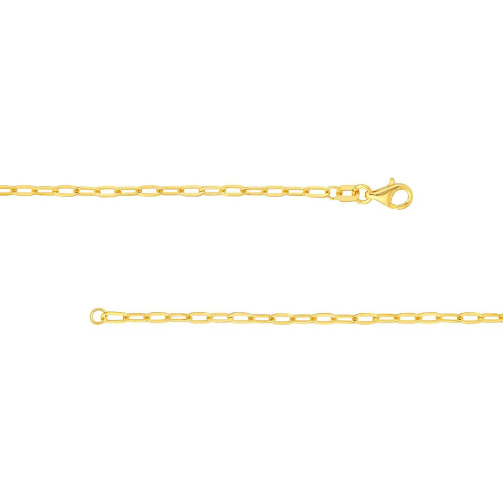 Olas d'Oro - 14K Yellow Gold 16" Paper Clip Chain Necklace - 2.1mm