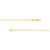 Olas d'Oro - 14K Yellow Gold 16" Paper Clip Chain Necklace - 3mm Links