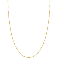 Olas d'Oro - 14K Yellow Gold 16" Twist Fancy Link Necklace with Lobster Clasp - 0.8mm Width