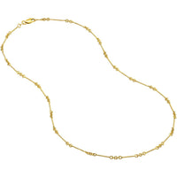 Olas d'Oro - 14K Yellow Gold 16" Twist Fancy Link Necklace with Lobster Clasp - 0.8mm Width