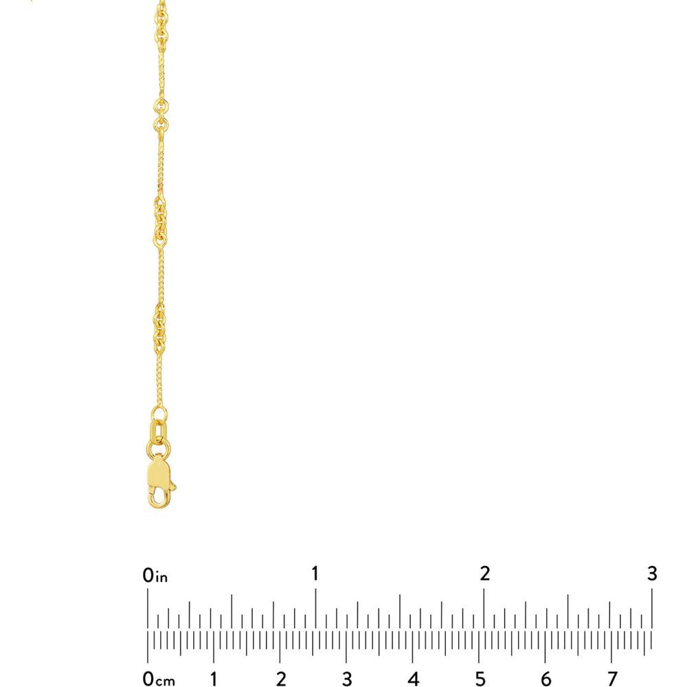 Olas d'Oro - 14K Yellow Gold 16" Twist Fancy Link Necklace with Lobster Clasp - 0.8mm Width